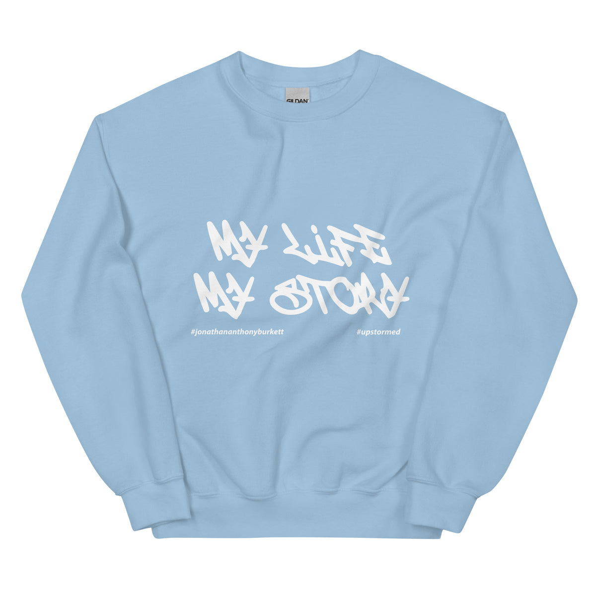 My Life My Story Upstormed Sweatshirt in Light Blue — front view